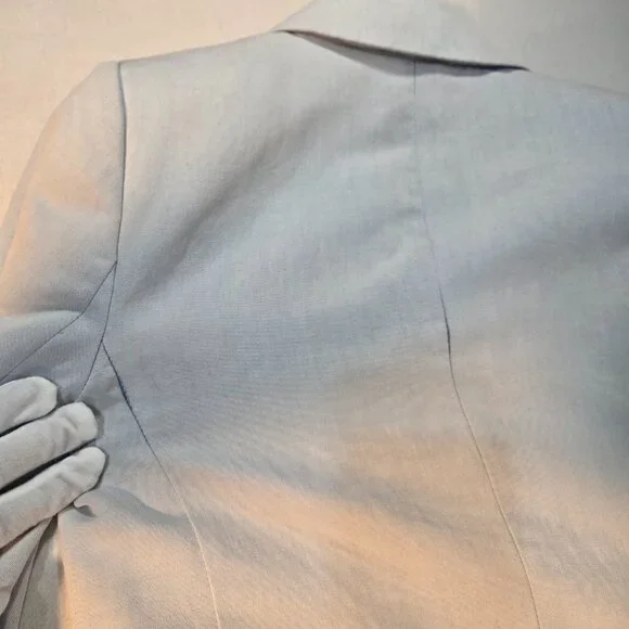BANANA REPUBLIC Office Sirencore Light Blue Linen Long & Lean Blazer Size 10. - Picture 7 of 16